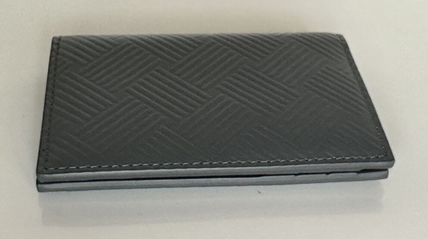 NWT $420 Bottega Veneta Slim Debossed Calf Leather Card Wallet Grey 592619 Italy