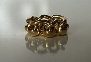 NWB $760 Bottega Veneta Gold Plated Sterling Silver Ring Size 13 649232 Italy
