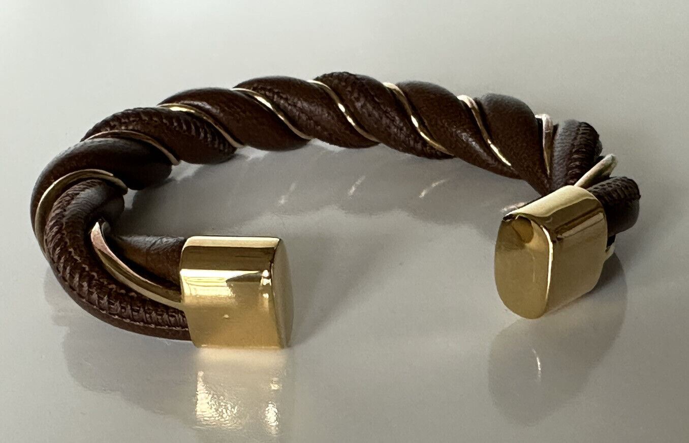 NWB $620 Bottega Veneta Bracelet with Gold Plated Sterling Silver Small 636836