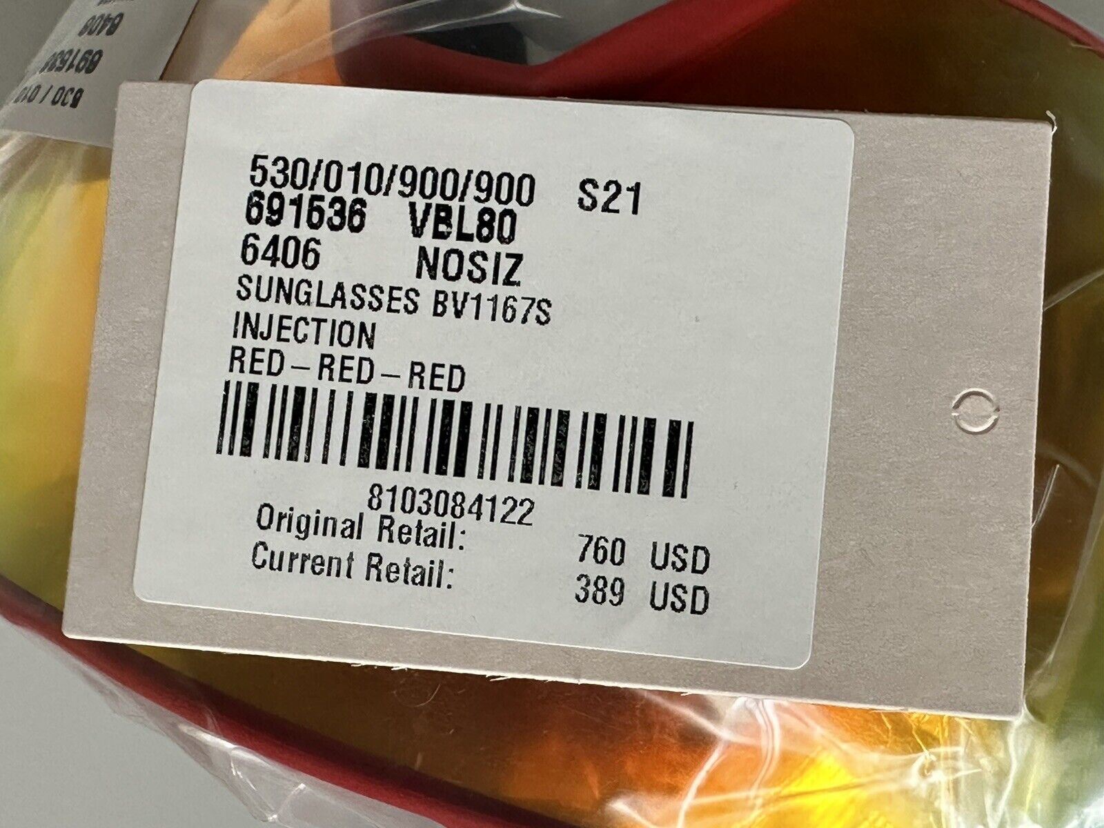Neu mit Etikett: 760 $ Bottega Veneta Unisex-Skibrille mit Gummieinspritzung, Sonnenbrille Rot 691536