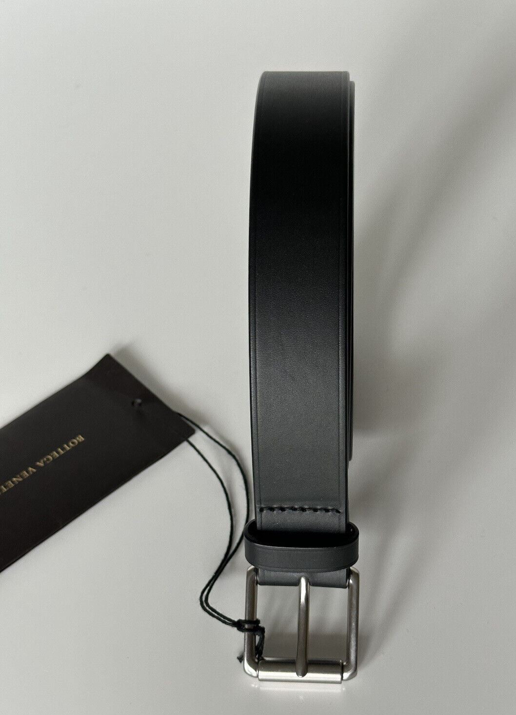 NWT $480 Bottega Veneta Elongated Holes Matte Leather Black Belt 105/42 574858