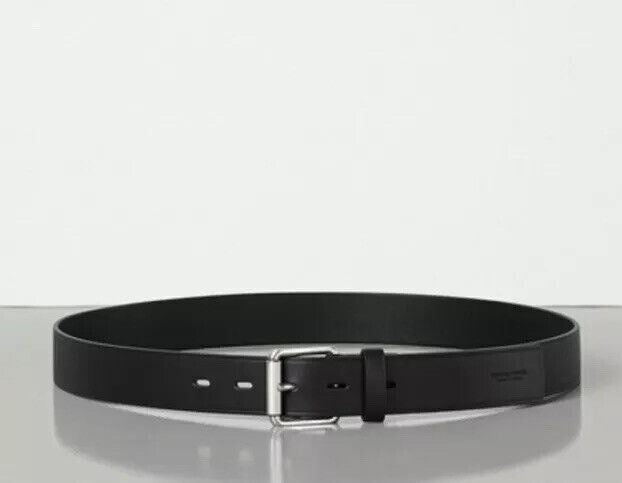 NWT $480 Bottega Veneta Elongated Holes Matte Leather Black Belt 105/42 574858