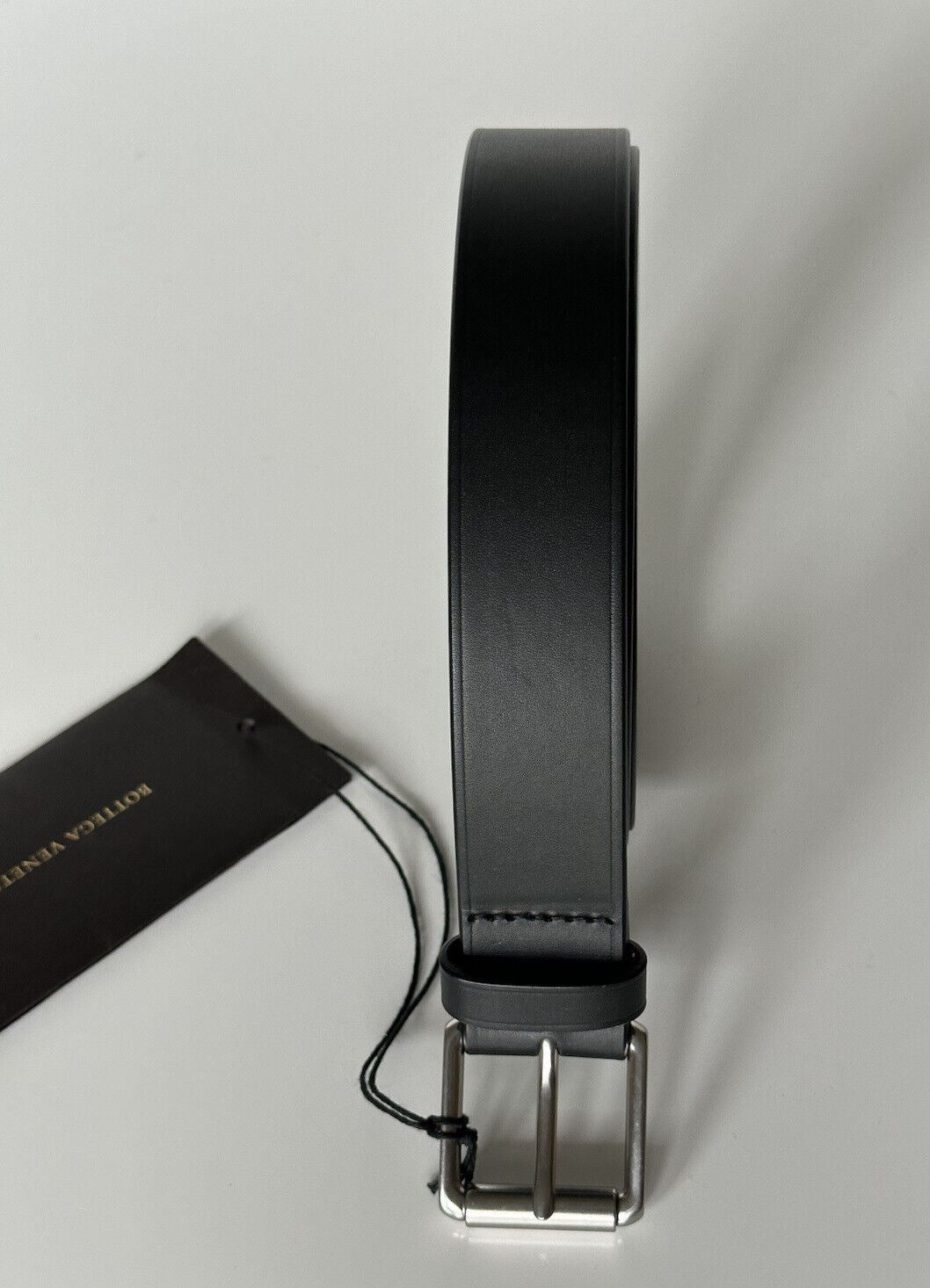 NWT $480 Черный ремень Bottega Veneta с удлиненными отверстиями из матовой кожи 110/44 574858 