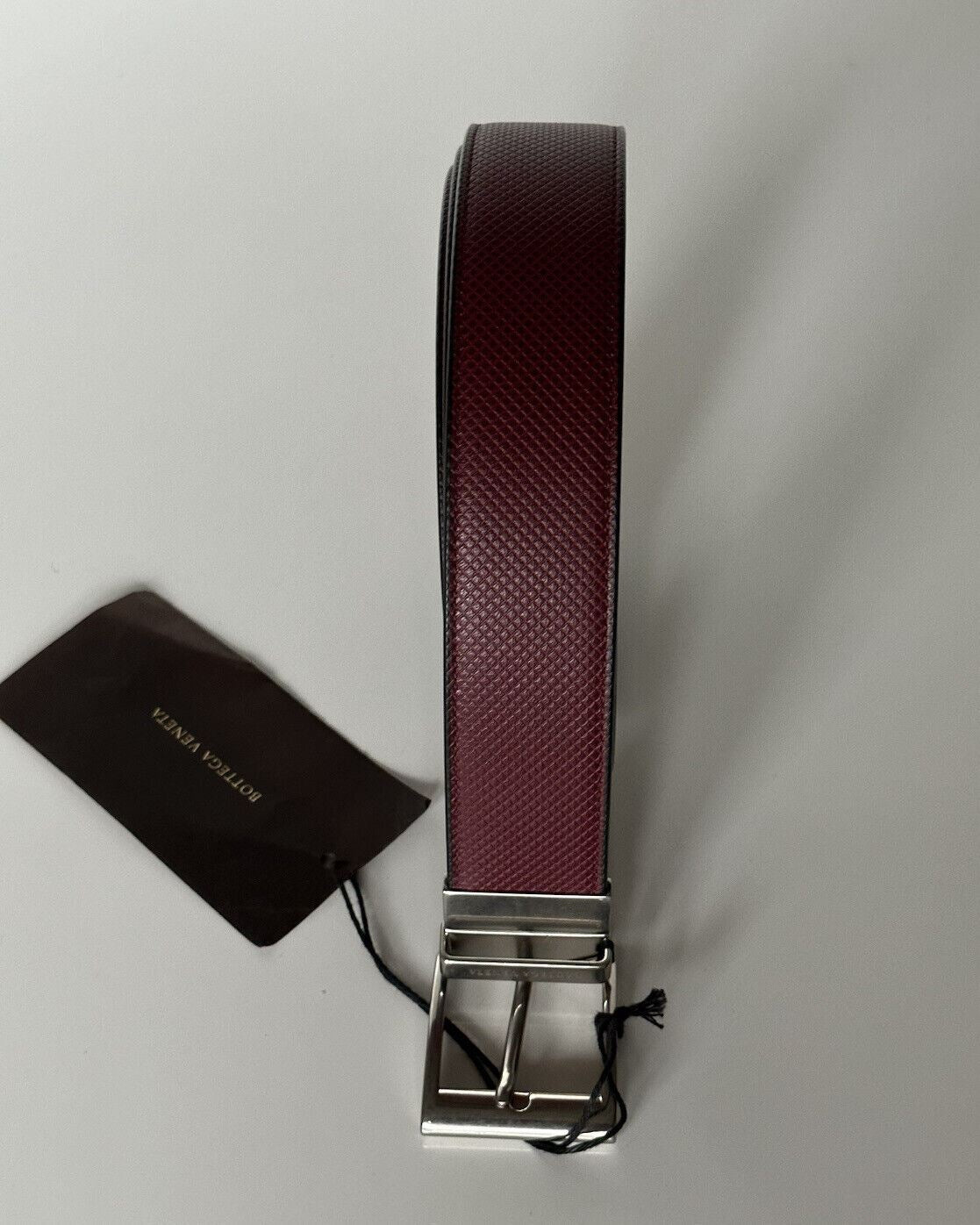 NWT $620 Bottega Veneta Men's Double Sided Bordeaux/Nero Belt 46/115 575234 IT