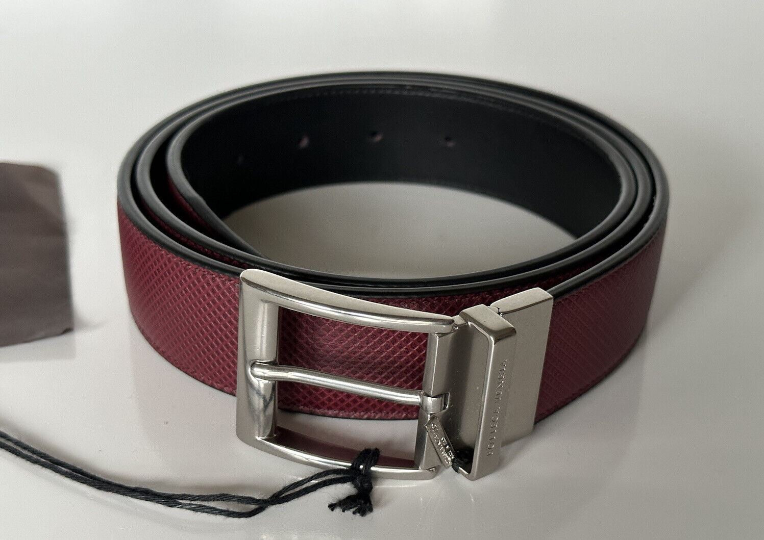 NWT $620 Bottega Veneta Men's Double Sided Bordeaux/Nero Belt 46/115 575234 IT