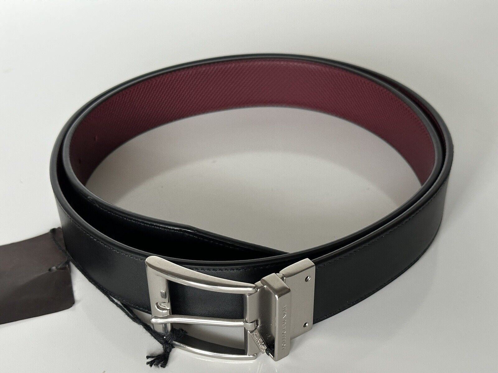 NWT $620 Bottega Veneta Men's Double Sided Bordeaux/Nero Belt 46/115 575234 IT