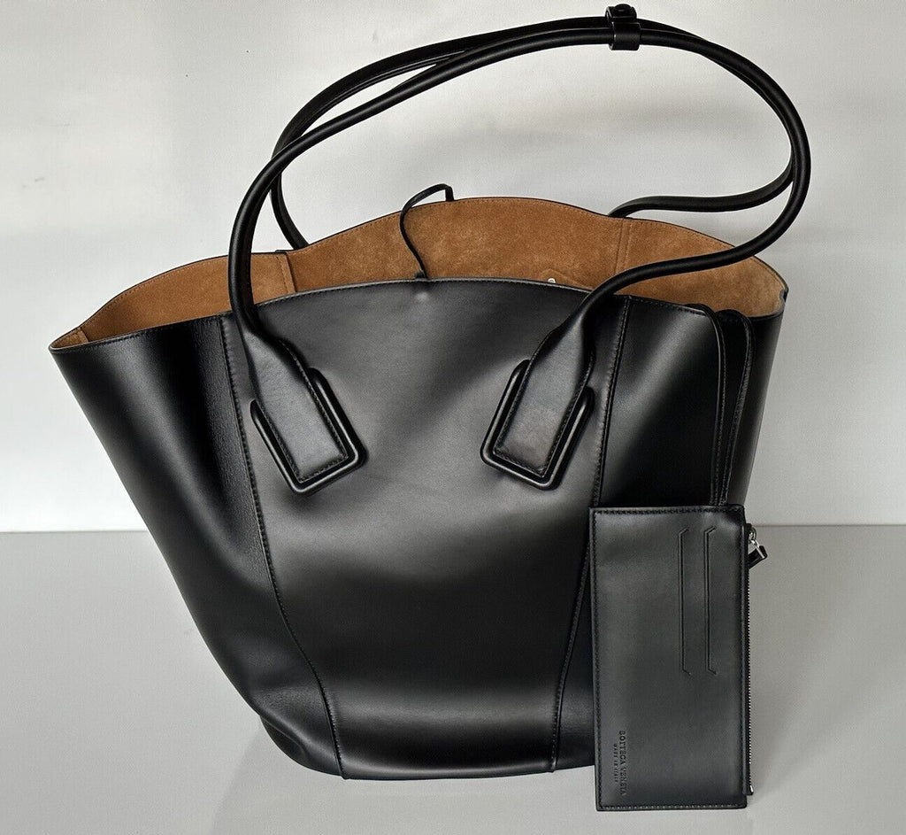 Neu mit Etikett: 2650 $ Bottega Veneta Mittelgroße Korbtasche aus Kalbsleder Schwarz 576836 Italien