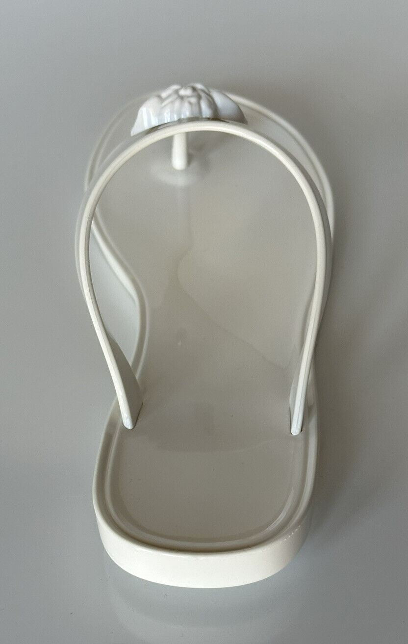 NIB $500 VERSACE Medusa Head Women's White Slides Sandals 7 US (37 Eu) DSR257CS