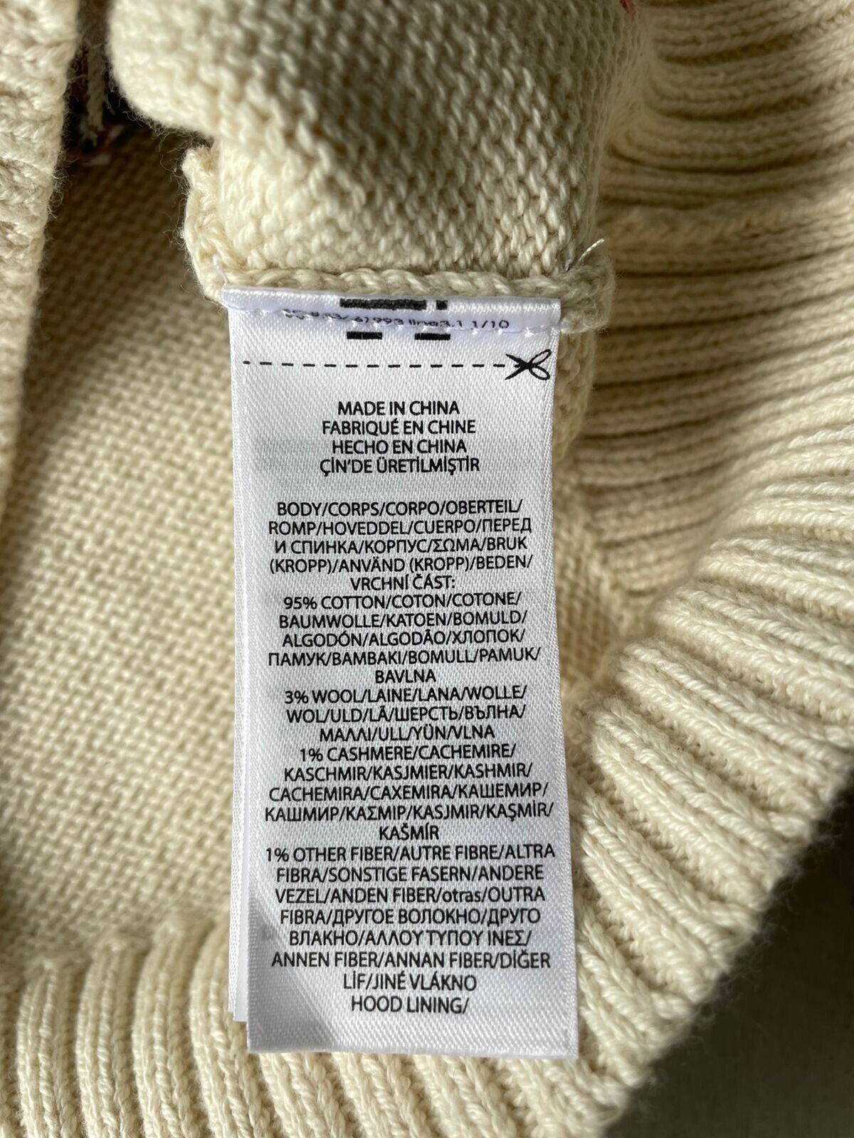 Neu mit Etikett: 165 $ Polo Ralph Lauren Jungen-Pullover aus Baumwolle/Wolle in Beige mit Bärenmotiv und Kapuzenpullover 4 