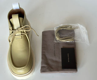 NIB $ 890 Bottega Veneta Leder Grüne leichte Stiefeletten 9 US 578287 Italien