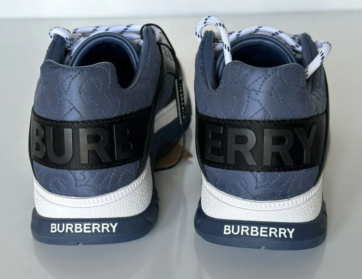 NWT $410 Burberry K1-Brockton Boys Sneakers Pebble Blue 33 Euro 80446281