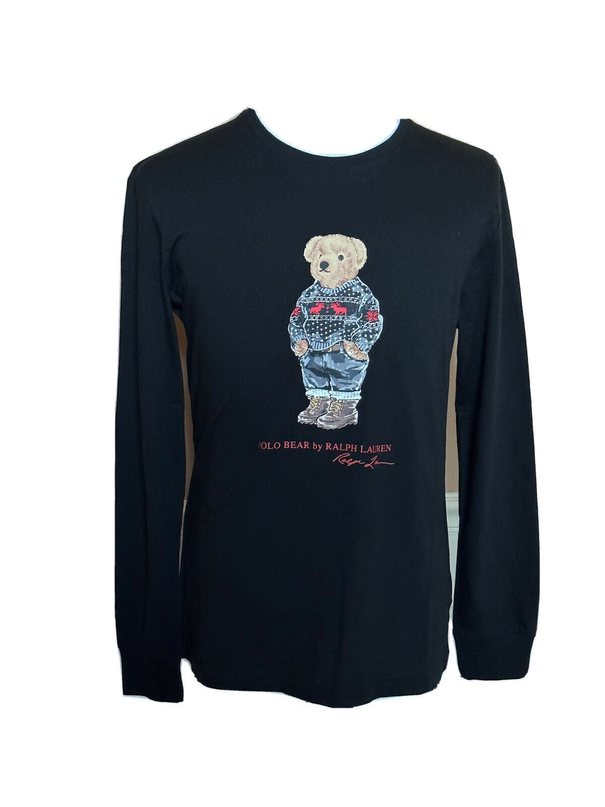 NWT $79,50 Polo Ralph Lauren футболка с медведем с длинными рукавами, черная, XL 