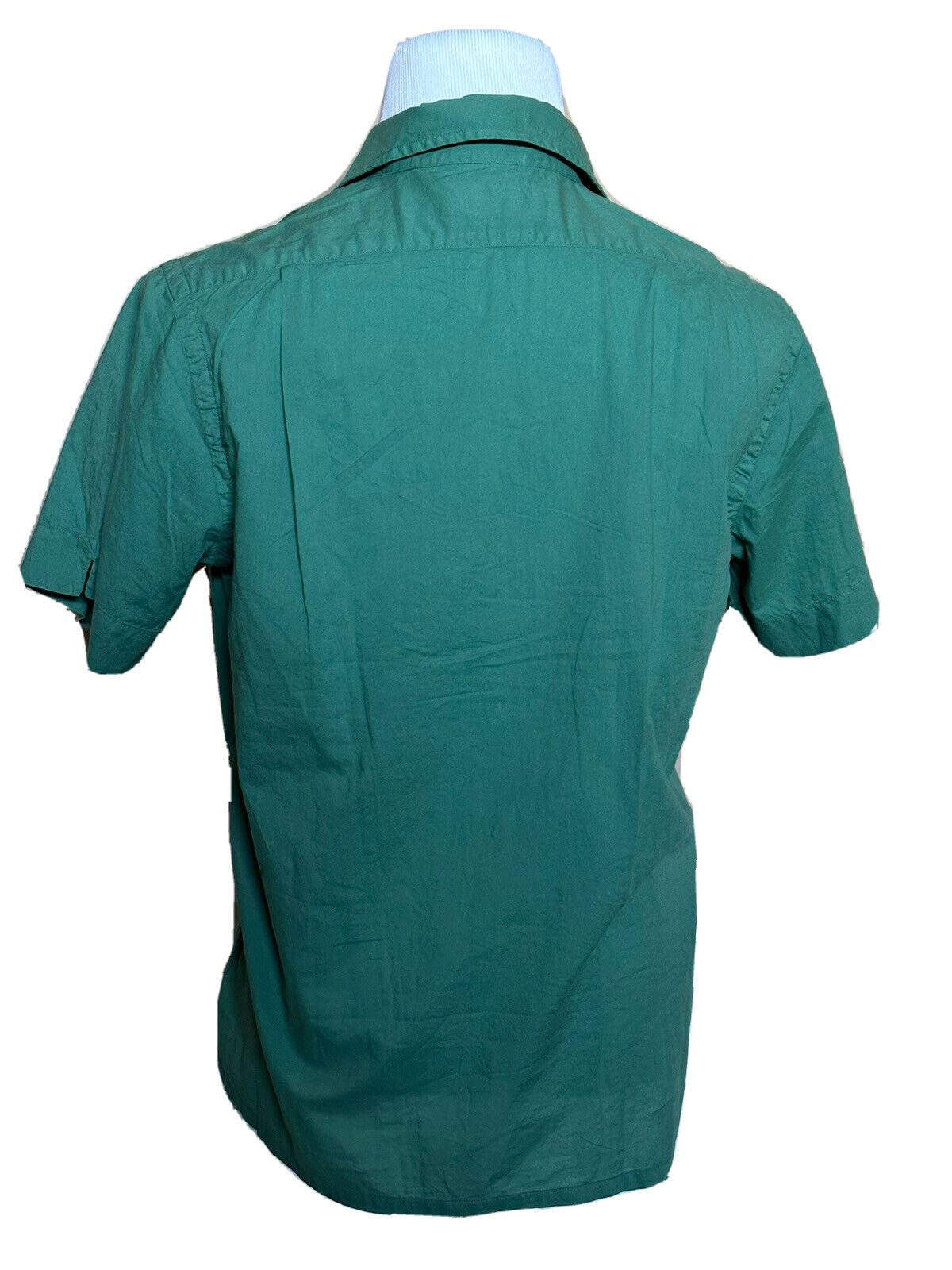 Мужская зеленая классическая рубашка с коротким рукавом NWT Polo Ralph Lauren среднего размера, производство Индия