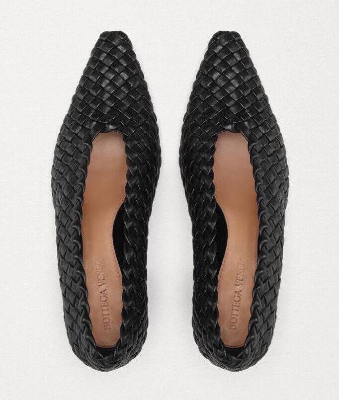 Черные кожаные туфли Bottega Veneta Tubular Lagoon Intrecciato 8 608850, $1150