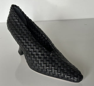 1150 $ Bottega Veneta Tubular Lagoon Intrecciato Leder Schwarze Schuhe 8 608850