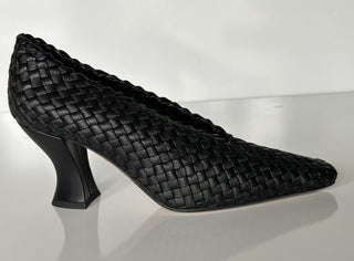 1150 $ Bottega Veneta Tubular Lagoon Intrecciato Leder Schwarze Schuhe 8 608850