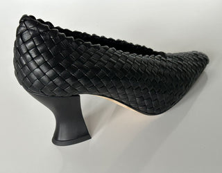 1150 $ Bottega Veneta Tubular Lagoon Intrecciato Leder Schwarze Schuhe 8 608850