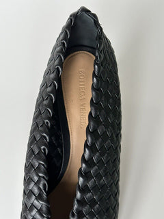 1150 $ Bottega Veneta Tubular Lagoon Intrecciato Leder Schwarze Schuhe 8 608850