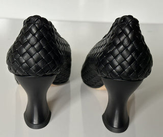 1150 $ Bottega Veneta Tubular Lagoon Intrecciato Leder Schwarze Schuhe 8 608850