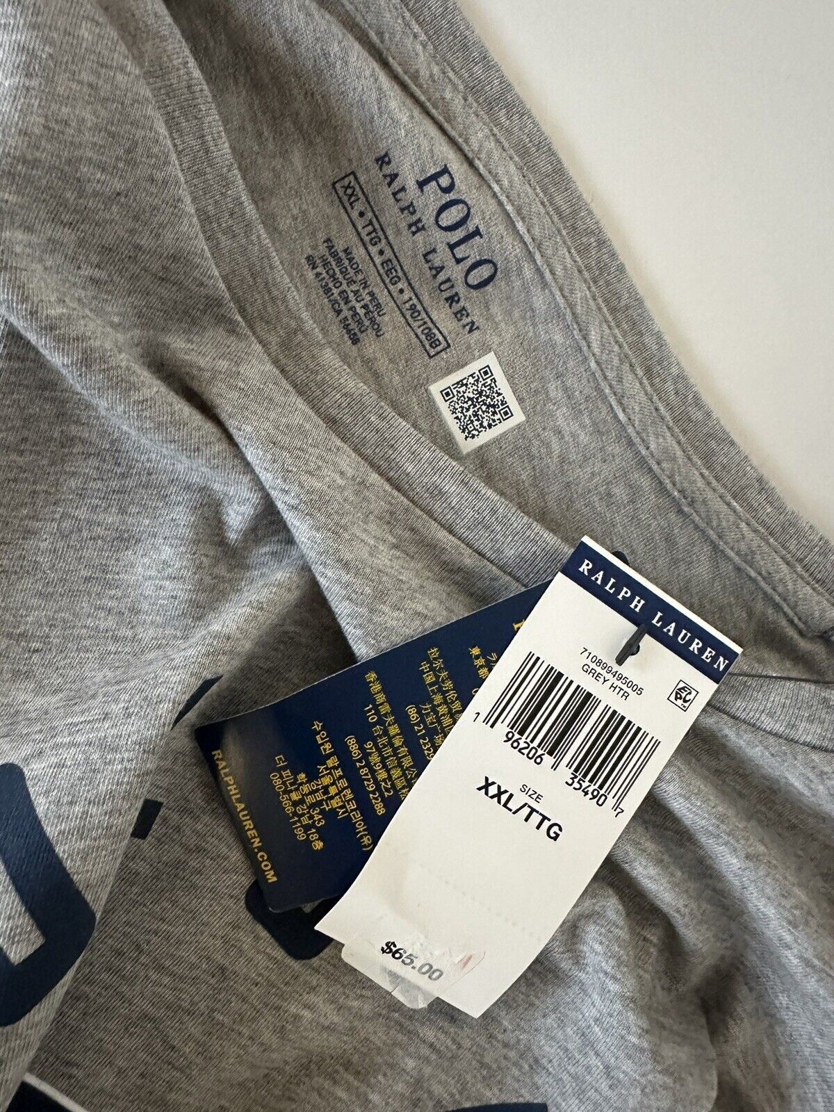 Neu mit Etikett Polo Ralph Lauren T-Shirt Grau 2XL/2TG