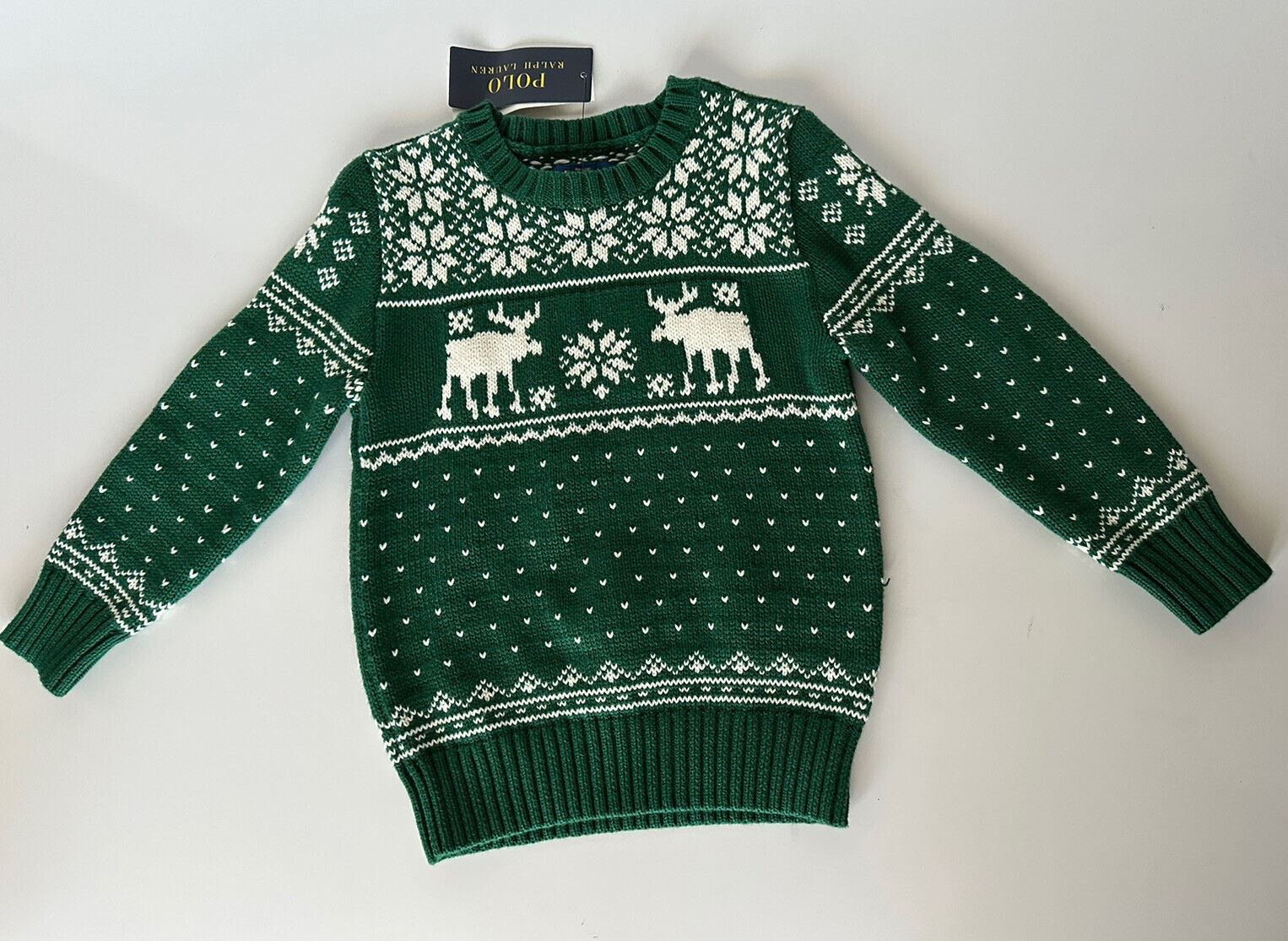 NWT Polo Ralph Lauren Boys Green Cotton/Wool Sweater Size 4T