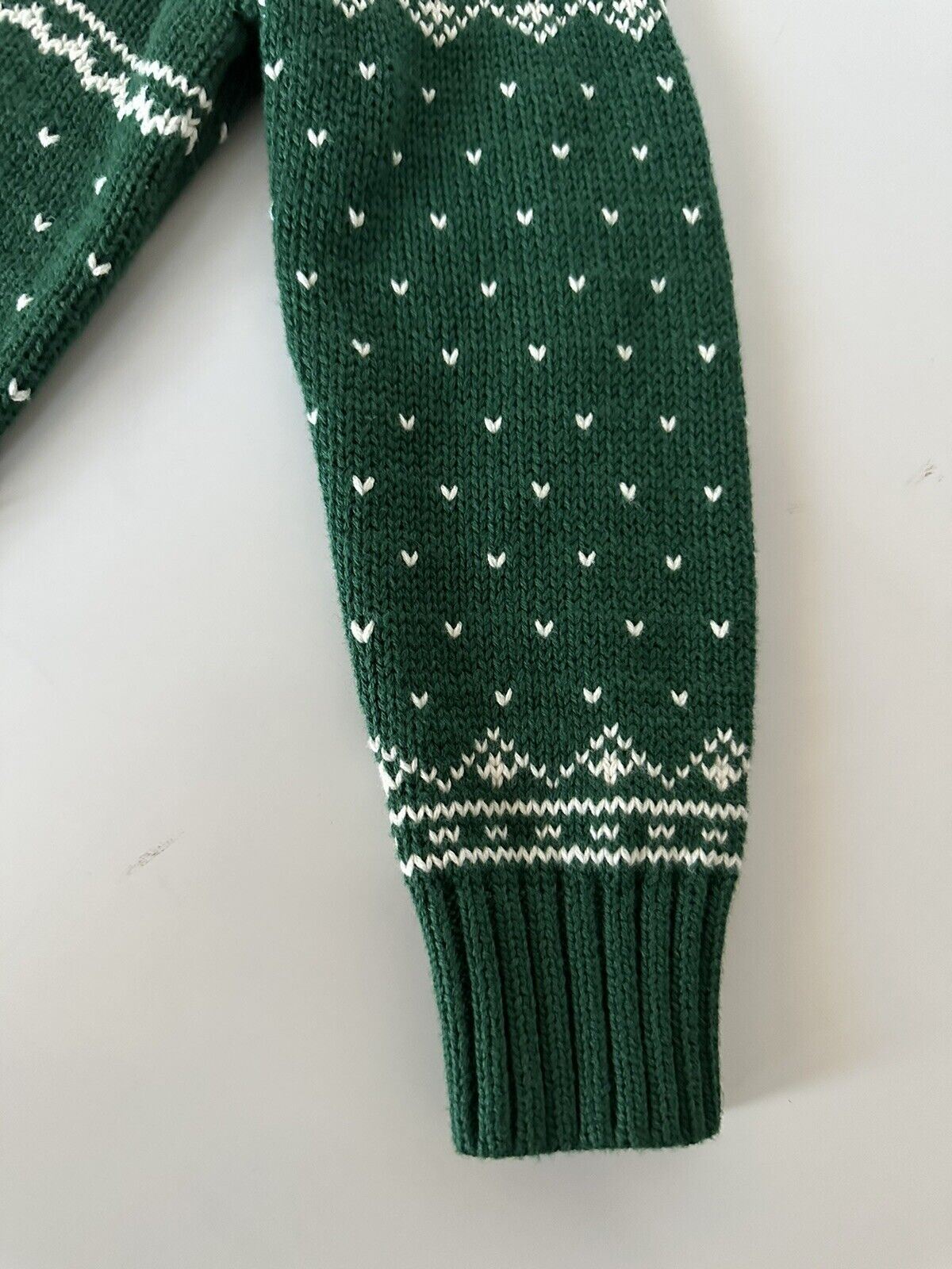 Neu mit Etikett: Polo Ralph Lauren Jungen-Pullover aus grüner Baumwolle/Wolle, Größe 4T