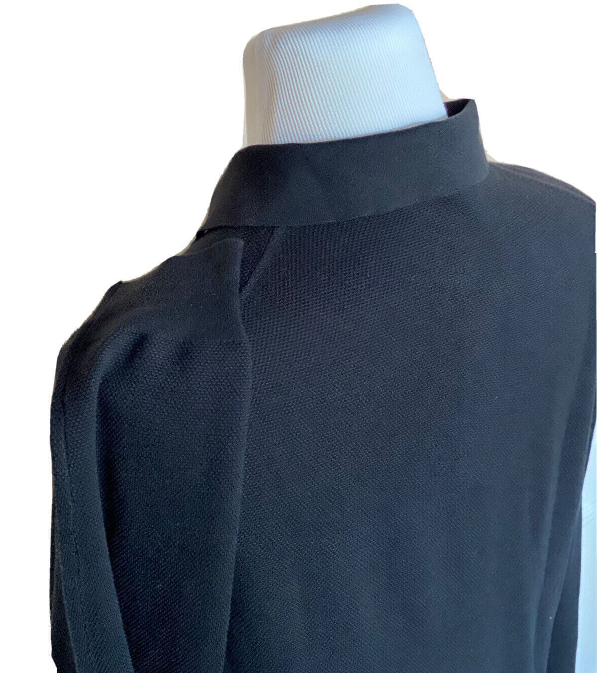 NWT $795 Ralph Lauren Purple Label Silk/Cotton Black Polo Shirt S Italy