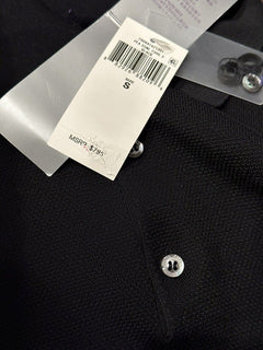 Neu mit Etikett: 795 $ Ralph Lauren Purple Label Seide/Baumwolle Schwarzes Poloshirt S Italien 
