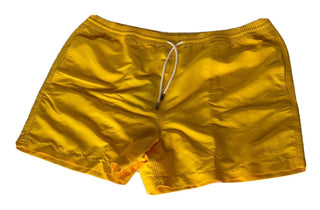 Neu mit Etikett: 295 $ Polo Ralph Lauren Purple Label Herren-Badeshorts in Gelb, Größe L, Portugal 