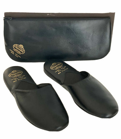 Church's Mens Leather Persian Slippers Air Travel Black 10 US 267849 No Pouch