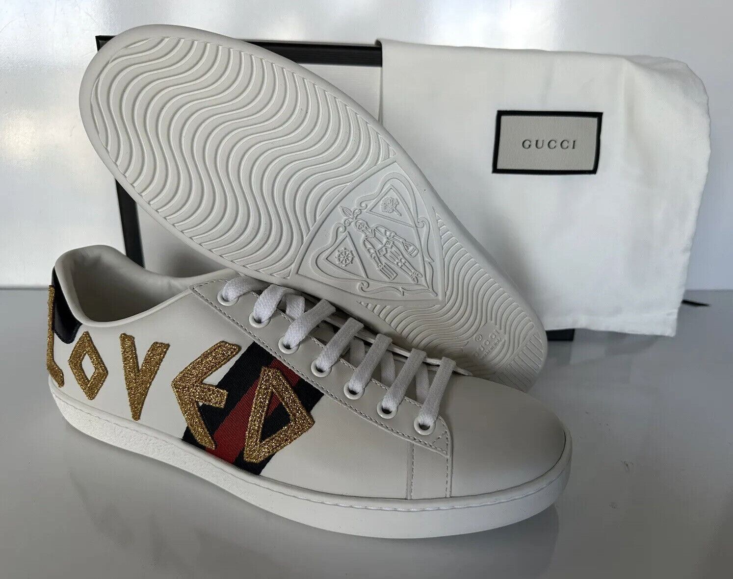 NIB Gucci Damen Loved Miro Soft White Sneakers 10 US (40 Euro) IT 505328 IT 