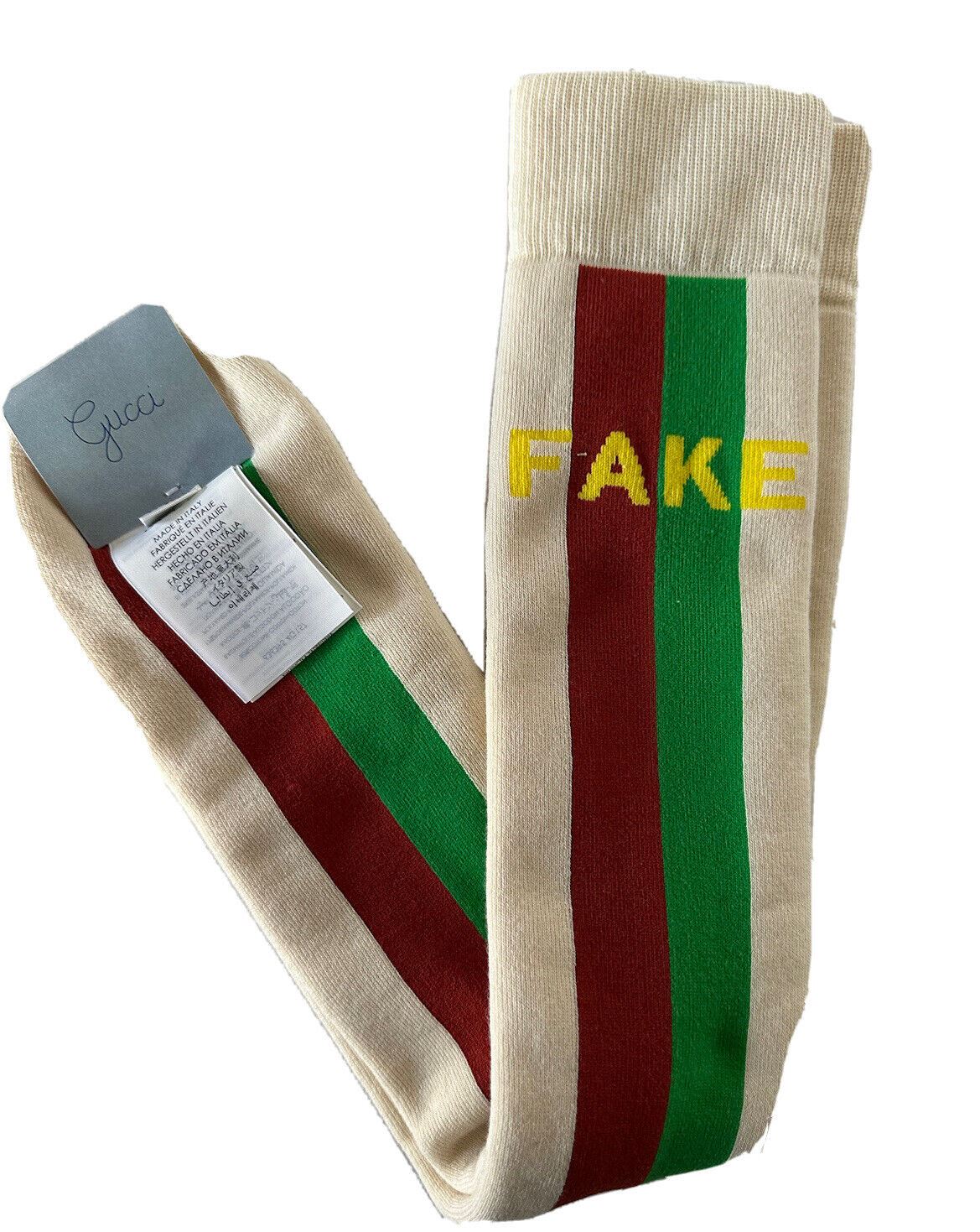 NWT Gucci NOT FAKE Socks With Stripe Red/ Green/Ivory Size L Italy