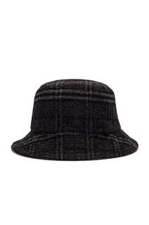 Neu mit Etikett: 530 $ Burberry Check Bucket Hat Wolle/Kaschmir Schwarz L (59 Euro) 8044077 Italien 