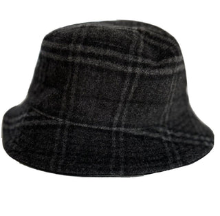 Neu mit Etikett: 530 $ Burberry Check Bucket Hat Wolle/Kaschmir Schwarz L (59 Euro) 8044077 Italien 