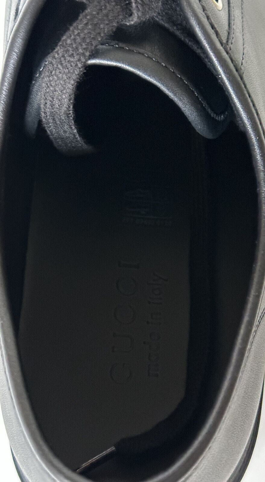 Мужские низкие кроссовки NIB Gucci из мягкой кожи черного цвета 10,5 США (Gucci 10) 423301 IT