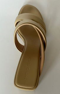 NIB $ 840 Bottega Veneta Kalbsleder Mule Sandalen Schuhe Cane Sugar 9 US 651376 
