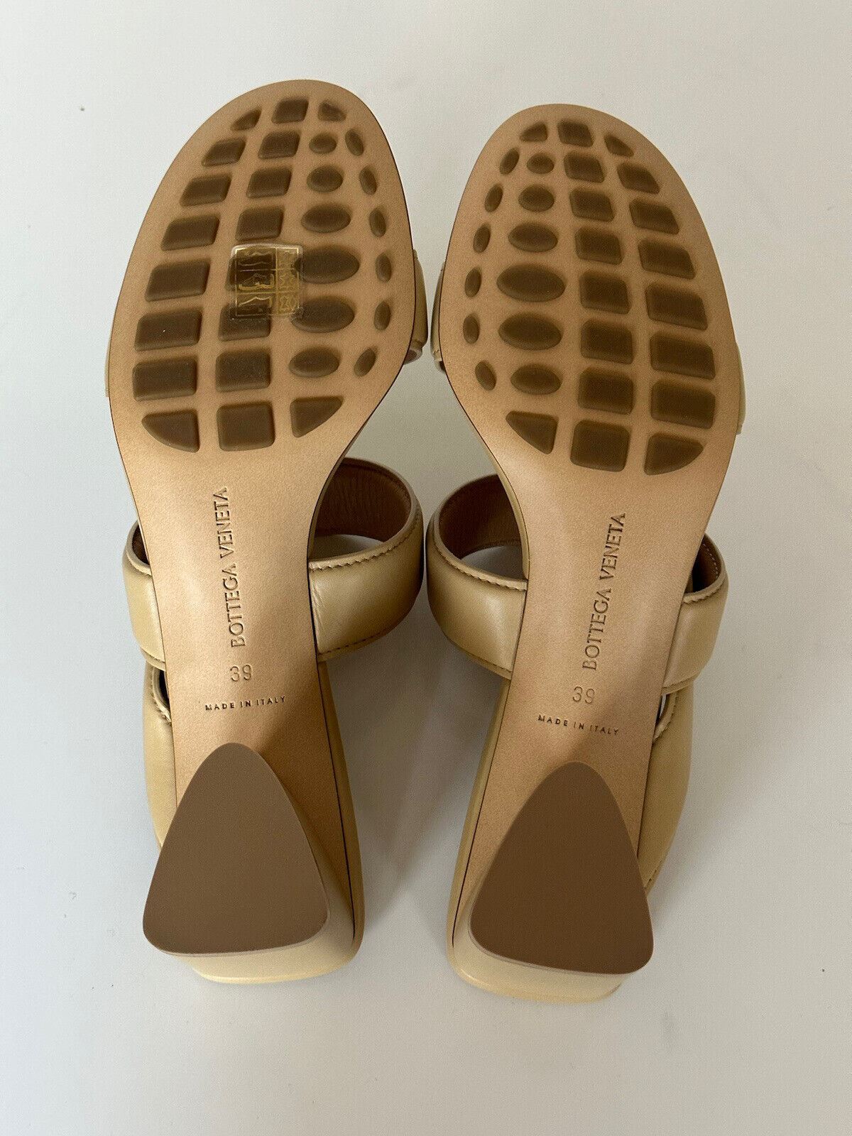 NIB $840 Bottega Veneta Calf Leather Mule Sandals Shoes Cane Sugar 9 US 651376