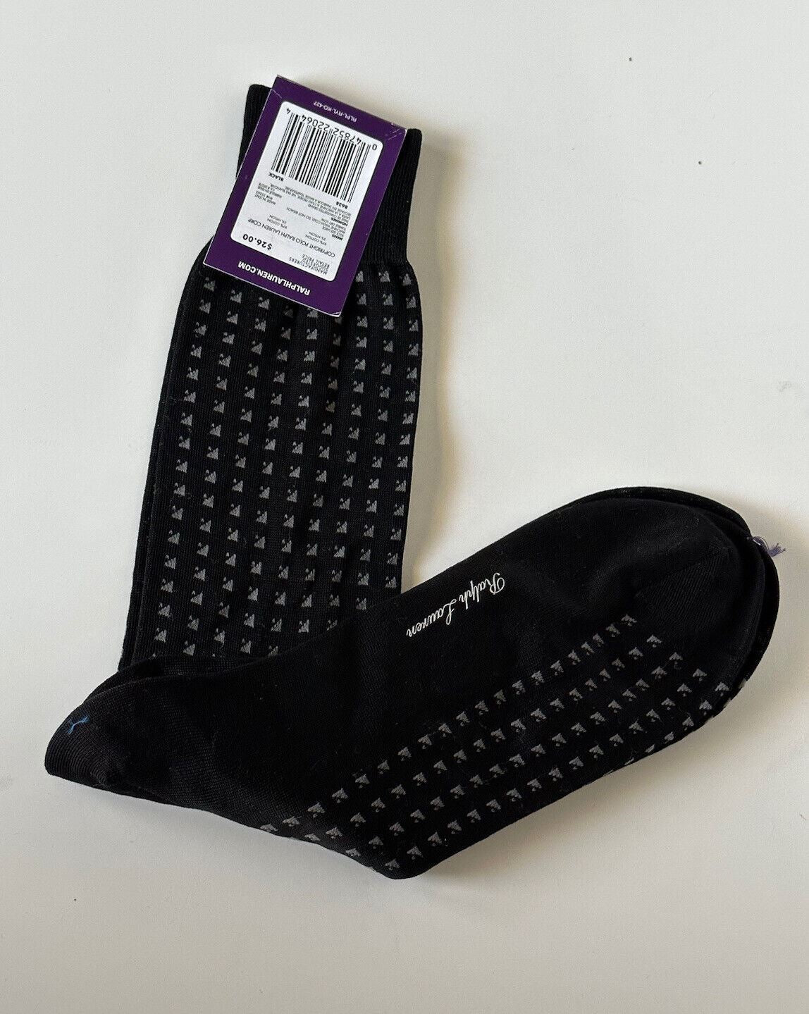 Neu mit Etikett: Ralph Lauren Purple Label schwarze Socken 11, hergestellt in Italien 
