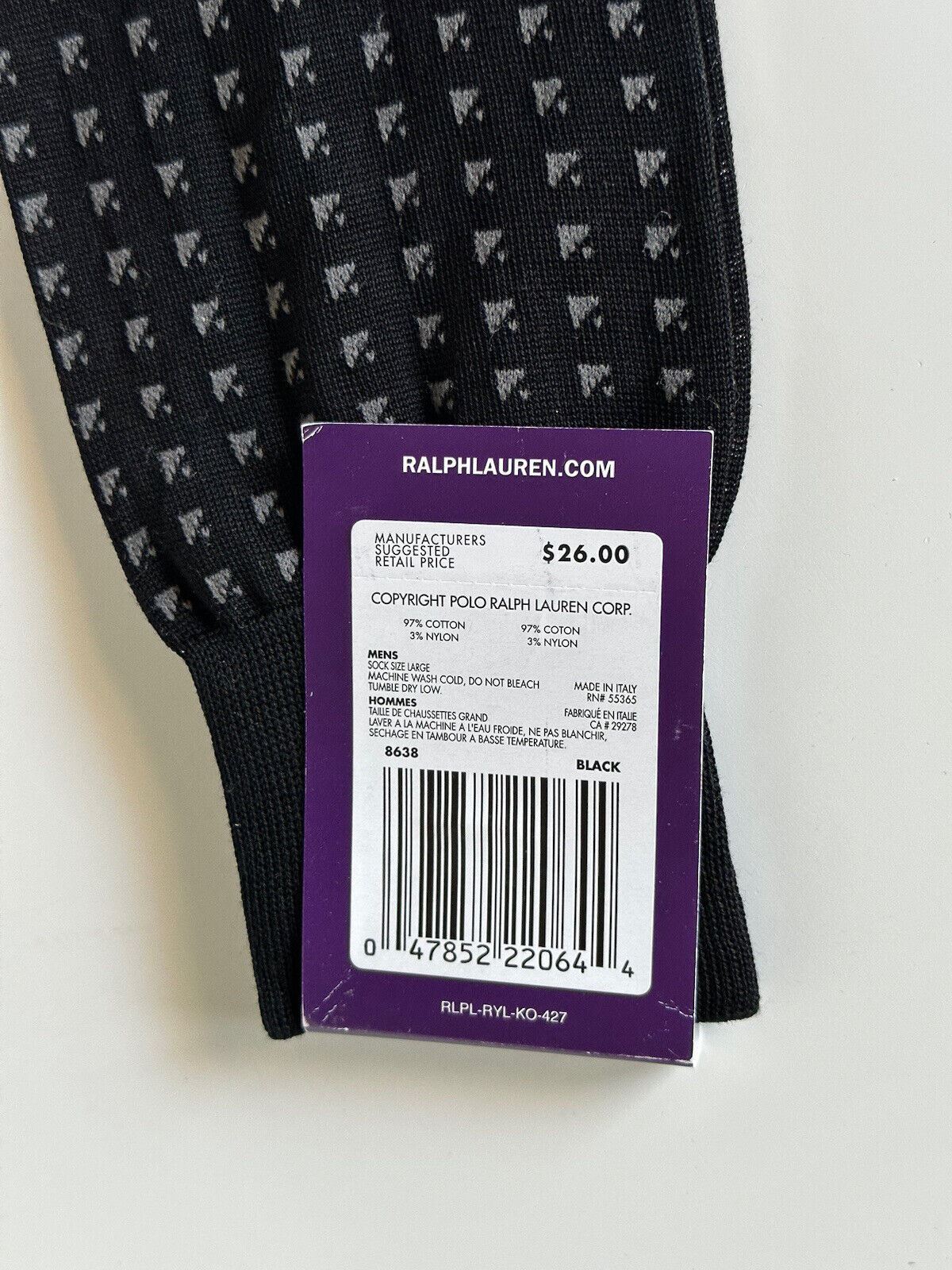 Черные носки NWT Ralph Lauren Purple Label 11, сделано в Италии 