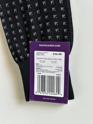 NWT Ralph Lauren Purple Label Black Socks 11 Made in Italy