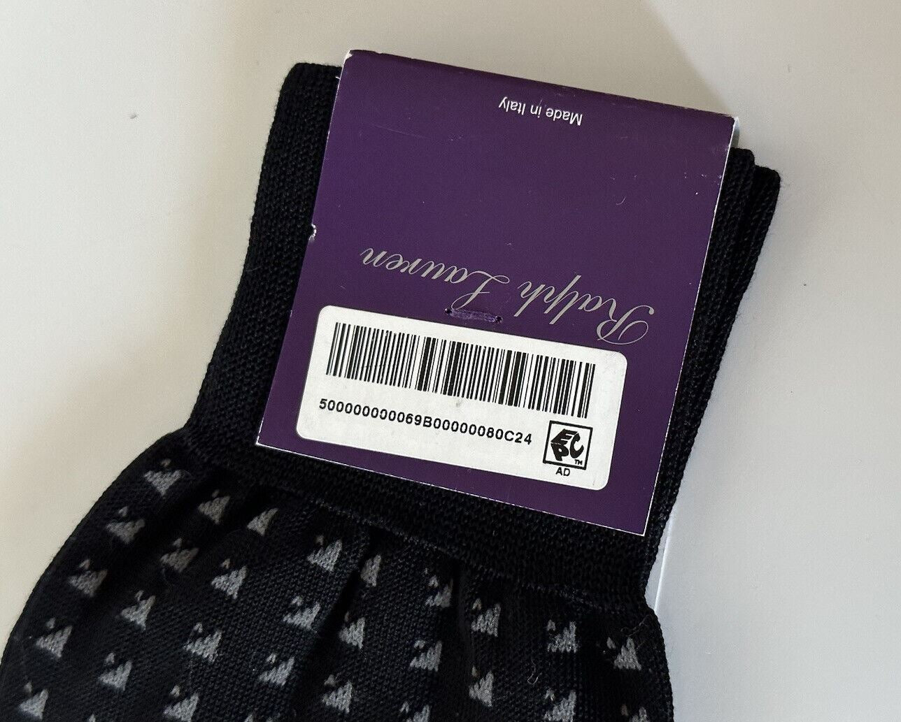 Черные носки NWT Ralph Lauren Purple Label 11, сделано в Италии 