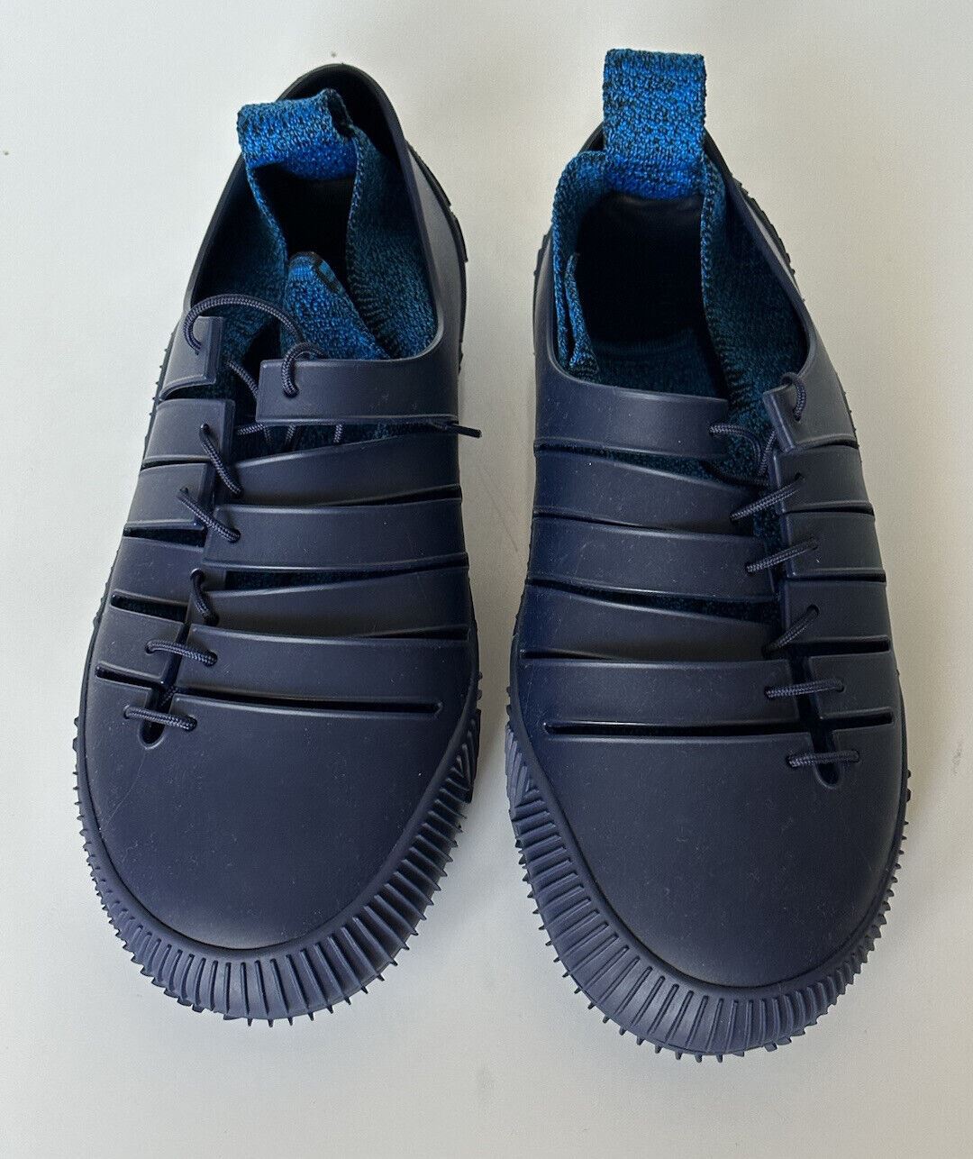 NIB 750 долларов США Bottega Veneta Tech Knit Rubber Blue Climber Кроссовки 10 США 658725 IT 