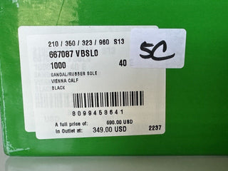 NIB $ 690 Bottega Veneta Herren-Sandalen aus Wiener Kalbsleder Schwarz 7 US 667087 IT 