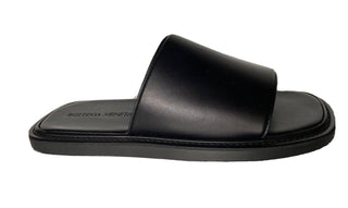 NIB $ 690 Bottega Veneta Herren-Sandalen aus Wiener Kalbsleder Schwarz 7 US 667087 IT 