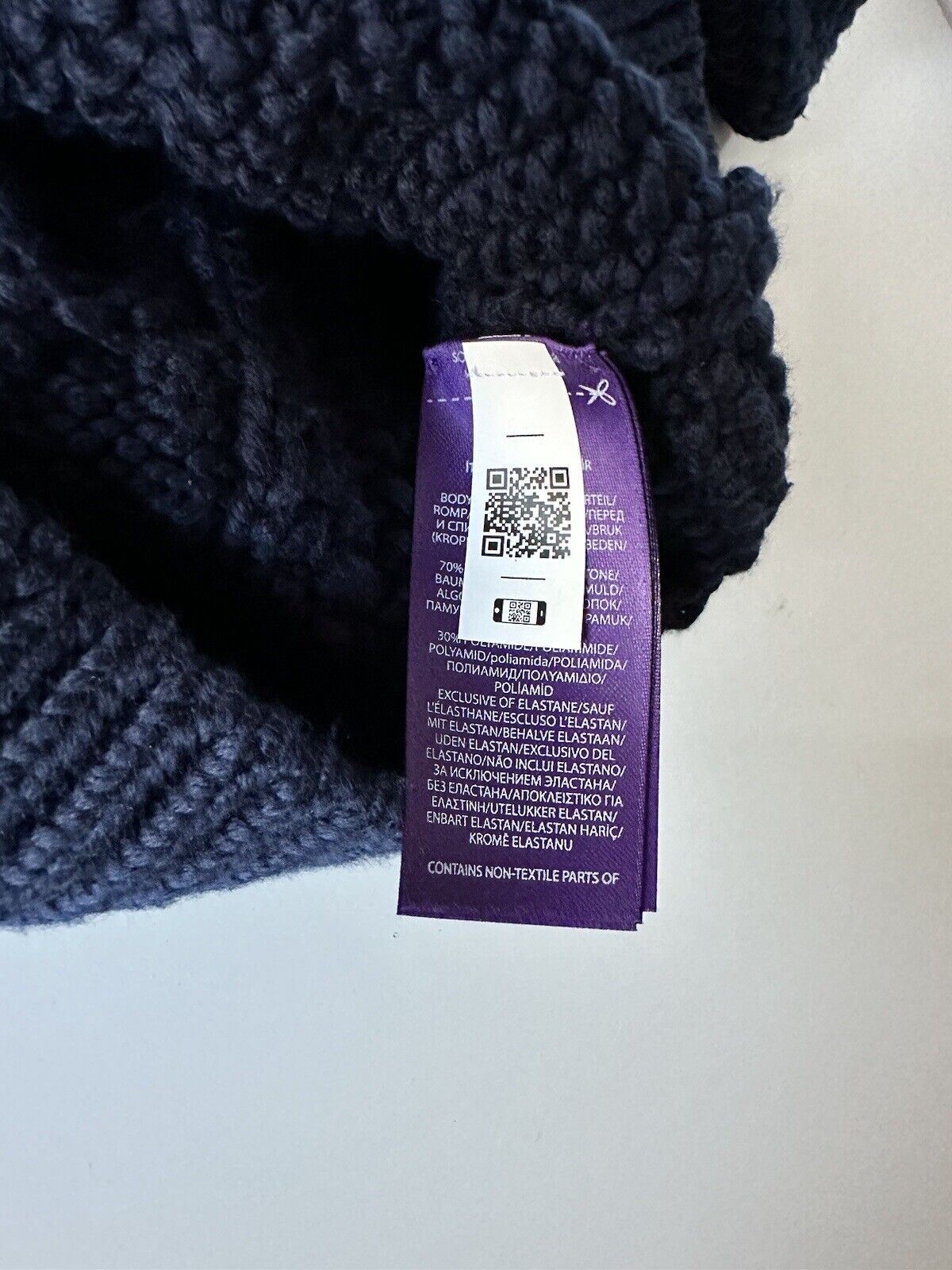 Neu mit Etikett: 1095 $ Ralph Lauren Purple Label Strickpullover aus blauer Baumwolle, M, hergestellt in Italien