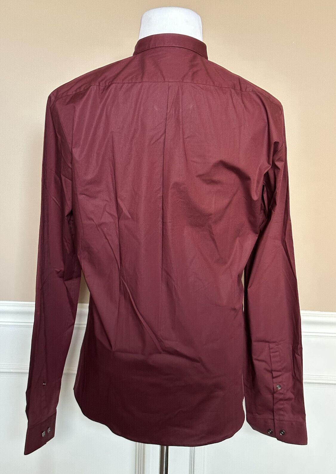 NWT BOSS Hugo Boss Men's Erren Modern Slim Fit Dark Red Dress Shirt XL