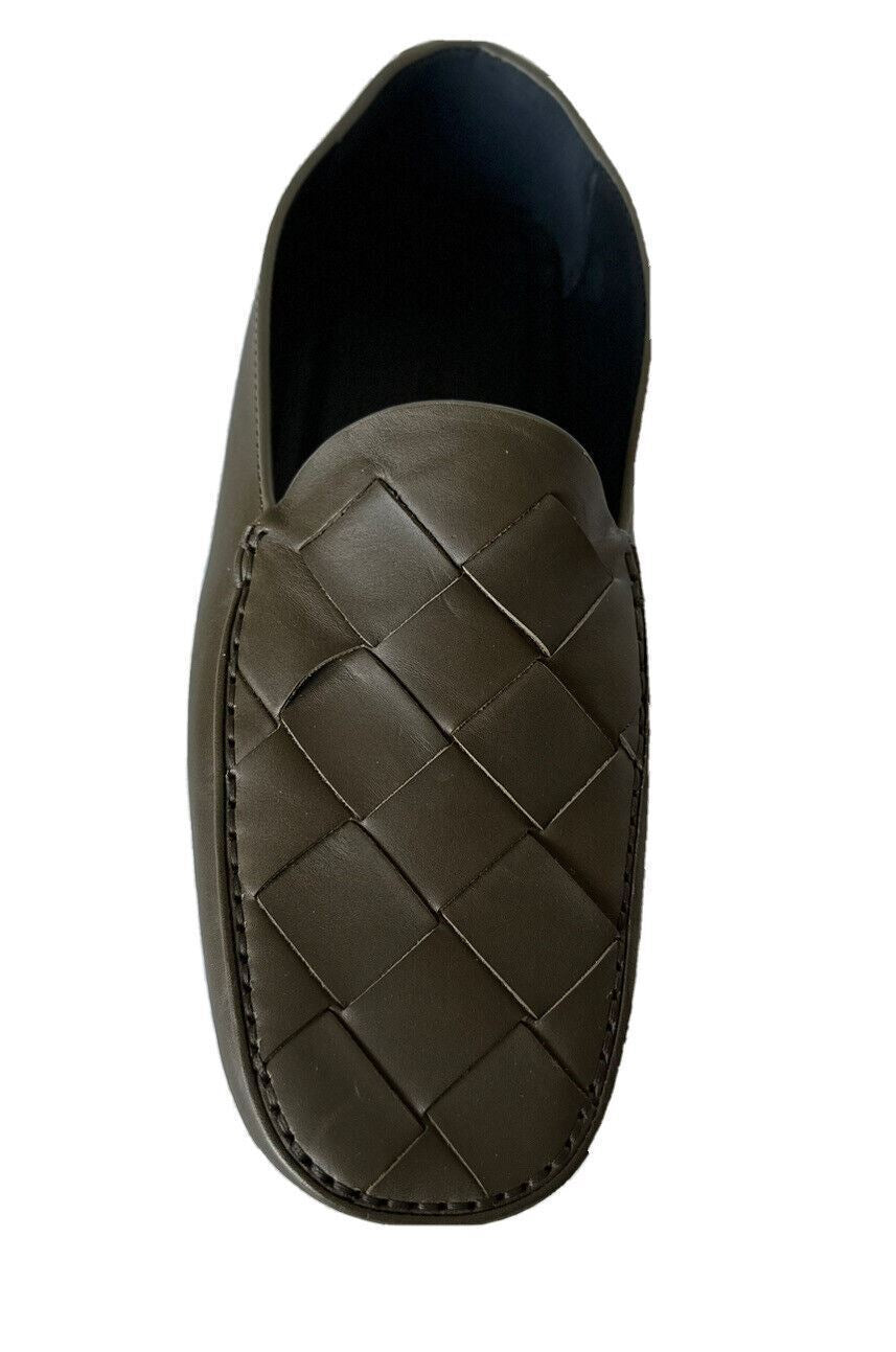 NIB $740 Bottega Veneta Douglas Intrecciato Leder Kaki Schuhe 11 US 608763 IT 