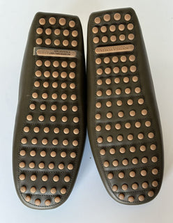 NIB $740 Bottega Veneta Douglas Intrecciato Leder Kaki Schuhe 11 US 608763 IT 