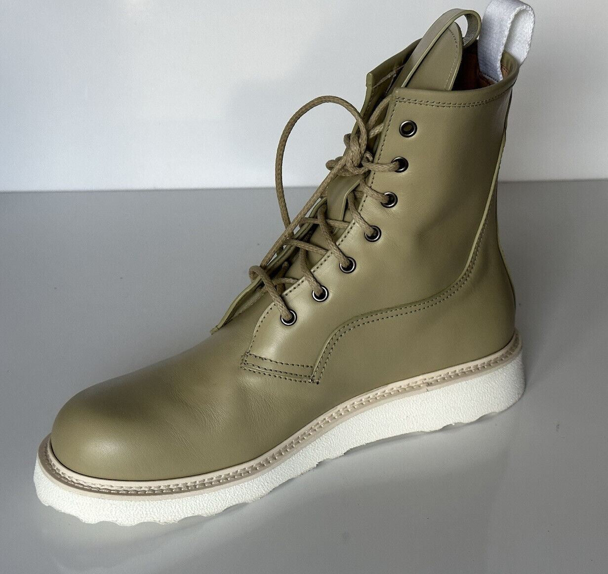 Легкие зеленые кожаные ботинки на шнуровке Bottega Veneta за 950 долларов США 12, США 578289