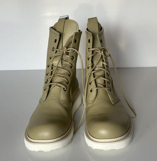 NIB $ 950 Bottega Veneta Leder Grüne leichte Schnürstiefel 12 US 578289